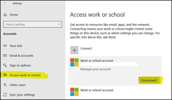 Přístup k nastavení systému Windows Práce ve škole