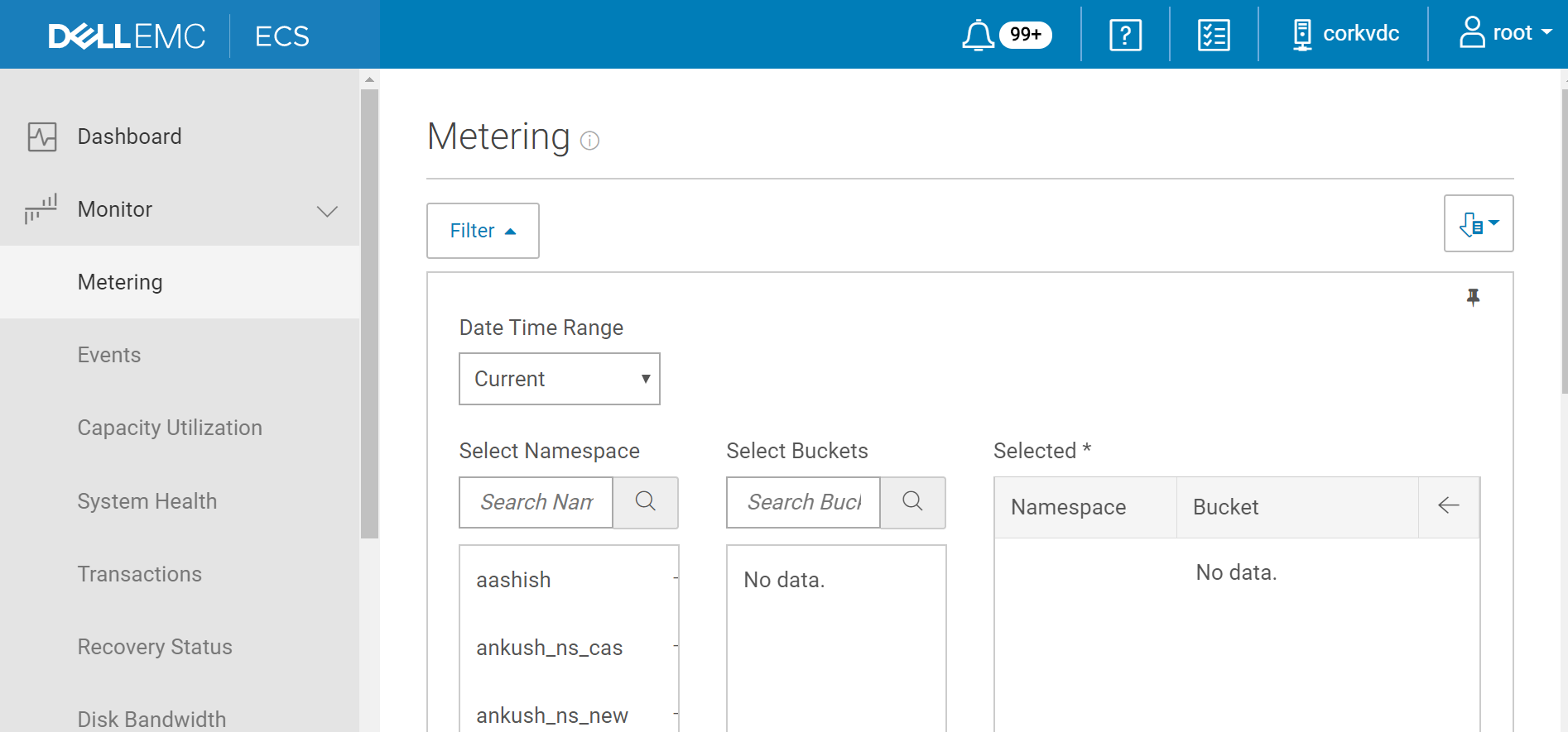 ECS-gebruikersinterface