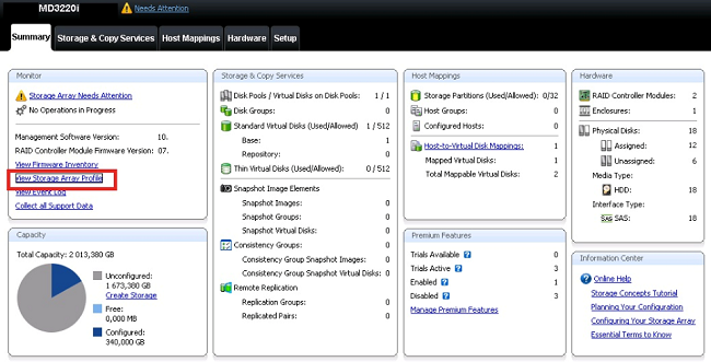 MDSM-Perfil do> storage array