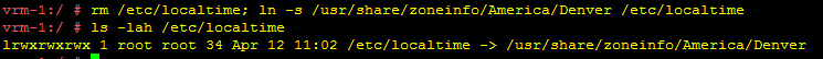 표준 시간대 파일의 제거 및 재생성을 보여 주는 스크린샷