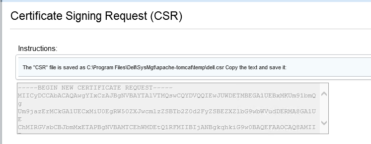 certificate signing request (CSR)