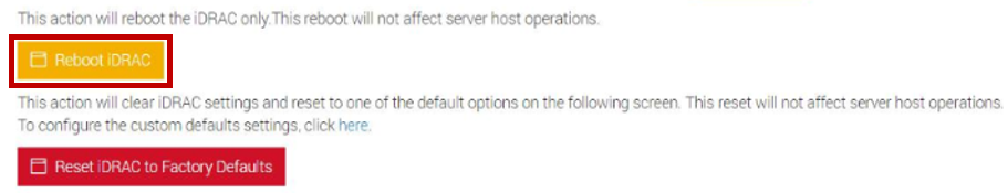 Reboot iDRAC button