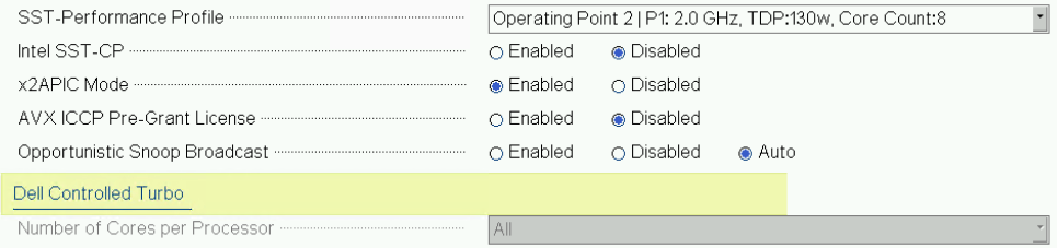 Menuoptie SST-Performance Profile