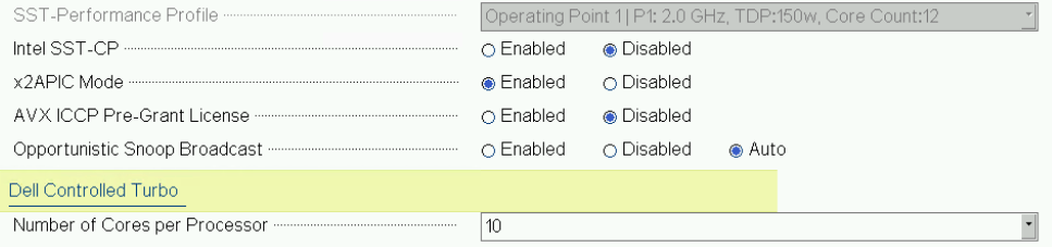 Opção SST-Performance Profile indisponível 