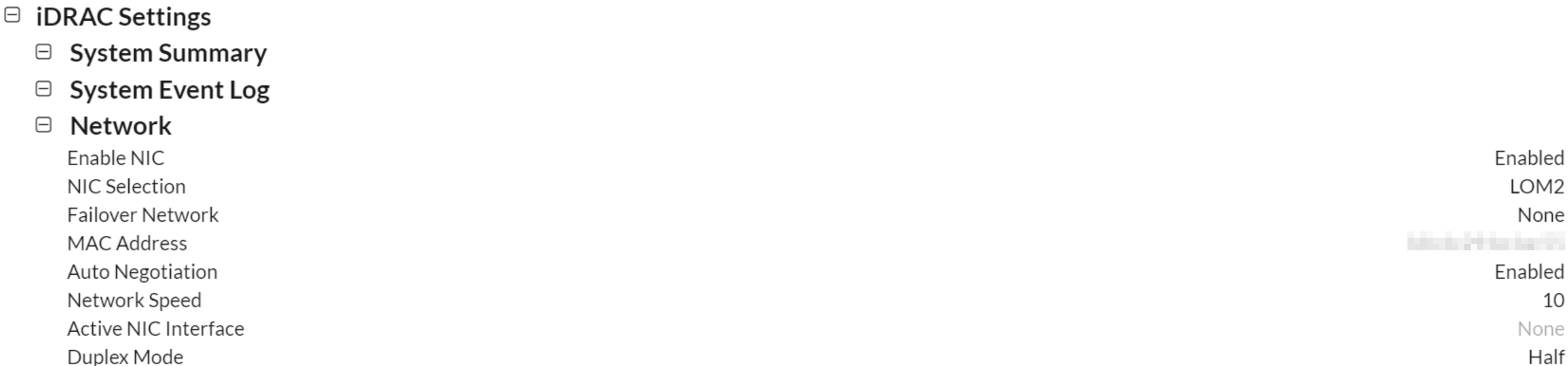 SupportAssist 收集 iDRAC 网络配置