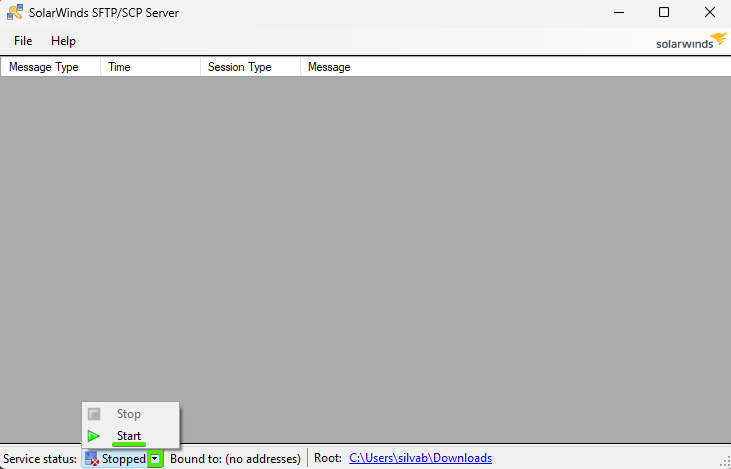 Starten des SFTP/SCP-Service