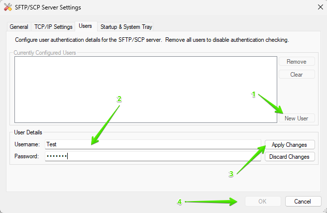 Étapes de création d’un nouvel utilisateur