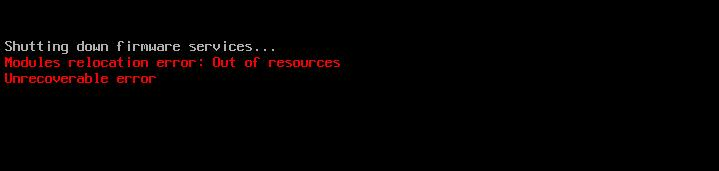 Out of resources error message