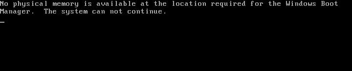 No physical memory error