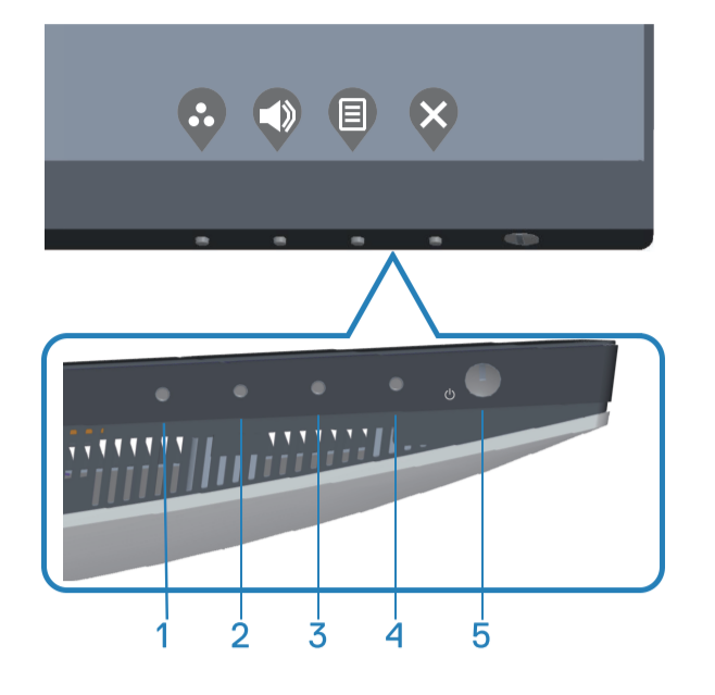 Dell S3423DWC Panel Buttons
