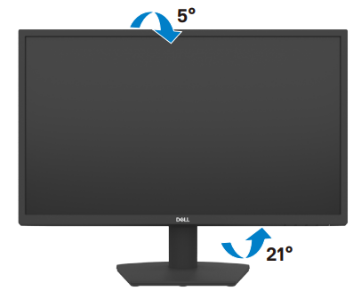 Uso delle funzioni di inclinazione e rotazione laterale su Dell SE2422H monitor.png