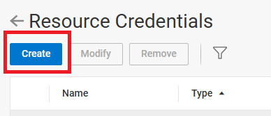 Erstellen neuer Ressourcenanmeldedaten in der Benutzeroberfläche von