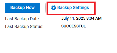 Cliquez sur Backup Settings