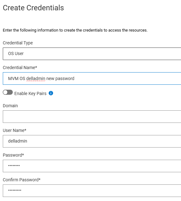 Créer des informations d’identification