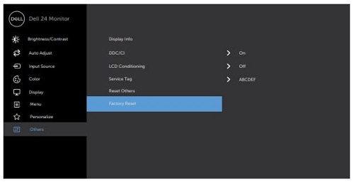 Paramètres définis en usine