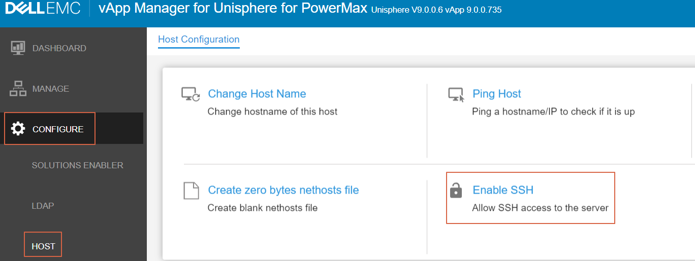 Host de configuración > de vApp Manager