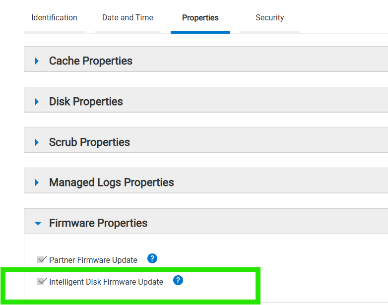 Dónde comprobar si la actualización de firmware de unidad inteligente está habilitada en el administrador de PowerVault.