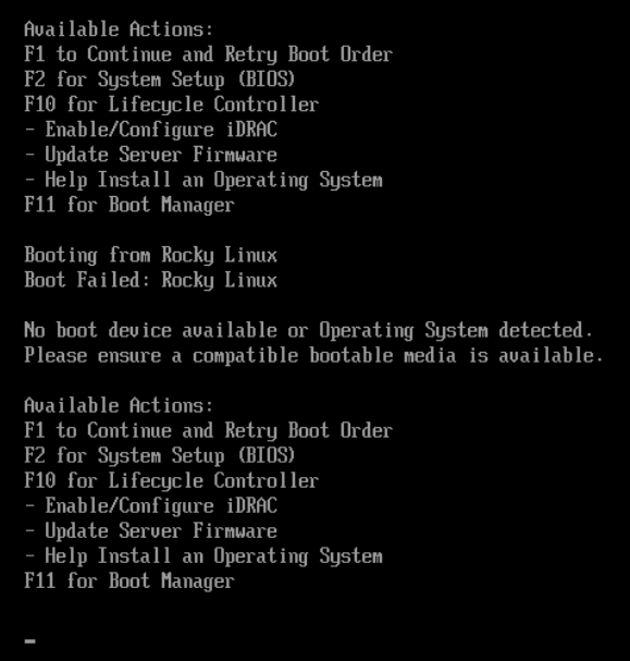Errore No Boot Device Available o Operating System Detected