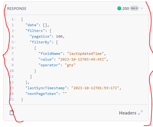 Respuesta de la API REST