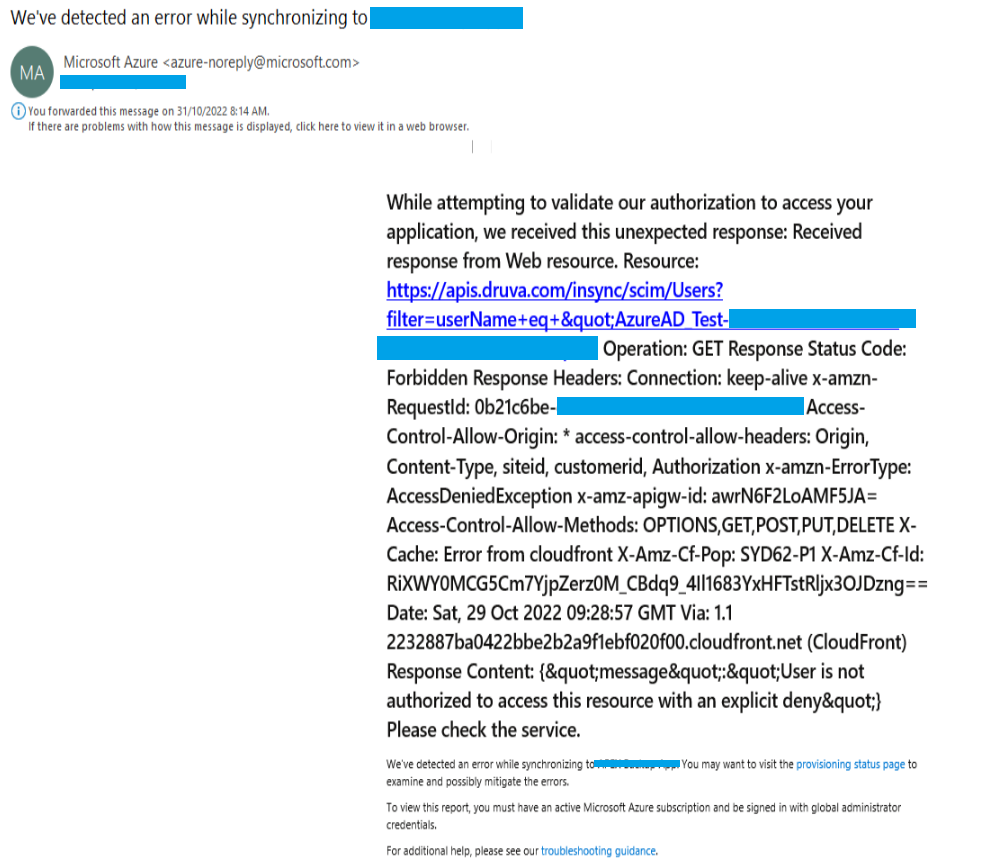 Sähköposti Havaitsimme virheen synkronoitaessa <SCIM_App_Name>