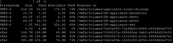 Captura de tela de saída da unidade do DP4400