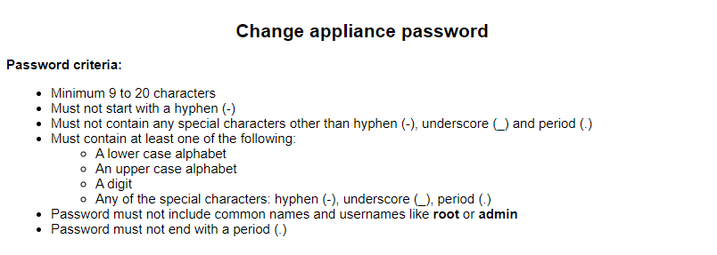 IDPA global Password policy