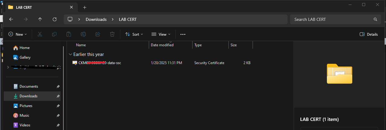 Sobald die Datei heruntergeladen wurde, suchen Sie sie auf Ihrem lokalen Rechner. Doppelklicken Sie auf die Zertifikatsdatei (Beispiel: .crt oder .pem) öffnet den Certificate Installation Wizard und klicken Sie dann auf Install.