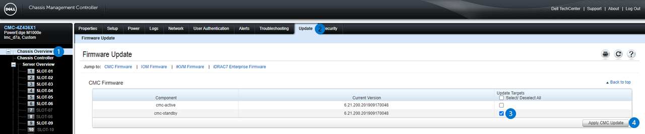 CMC-opdateringsside
