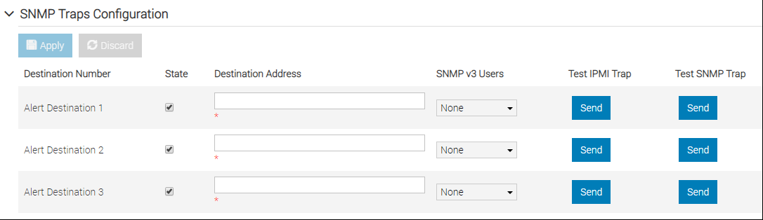 IDRAC9 Web 介面中的 SNMP 設陷組態