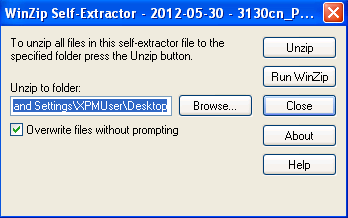 Unzip to extract files