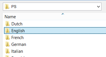 Selecting a language option