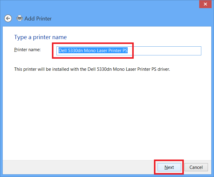 Determining a printer name