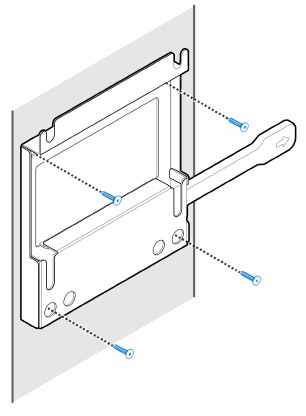 Installation des vis dans le support VESA fixé sur le mur