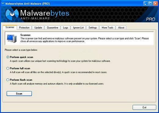 Malwarebytes Anti-Malware Application
