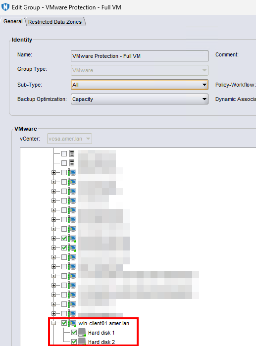 NetWorker group properties