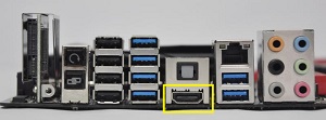 无 EMC 遮盖条的集成式 HDMI 端口