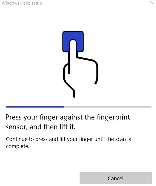 Čtečka otisků prstů v systému Windows 10, obrázek 33