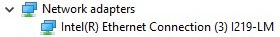 Intel I2XX/825XX Gigabit Ethernet Network Controller Driver Network adapters after installation