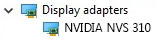 NVIDIA NVS driver Display adapters after installation