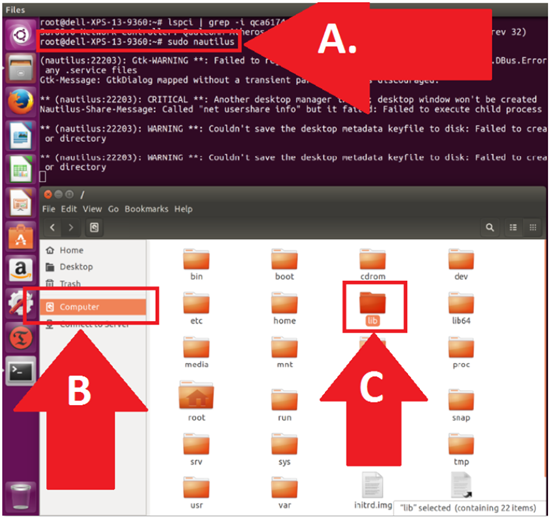 Složka počítače se systémem Ubuntu