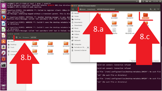 Ubuntu kopiëren en plakken naar de QCA6174-directory