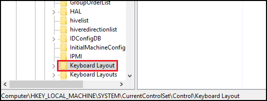 Windows Kayıt Defteri Düzenleyicisi Klavye Düzeni
