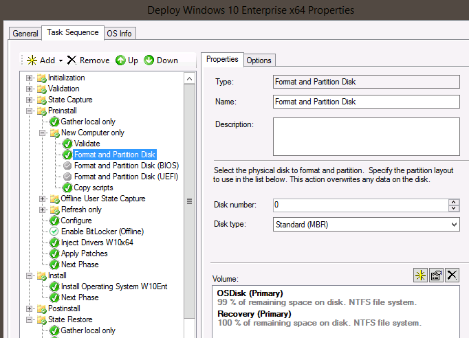 Microsoft Deployment Toolkit (MDT) 2013 Update 2 Task Sequence Menu