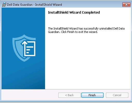 Dell Data Guardian InstallShield 마법사 완료 화면