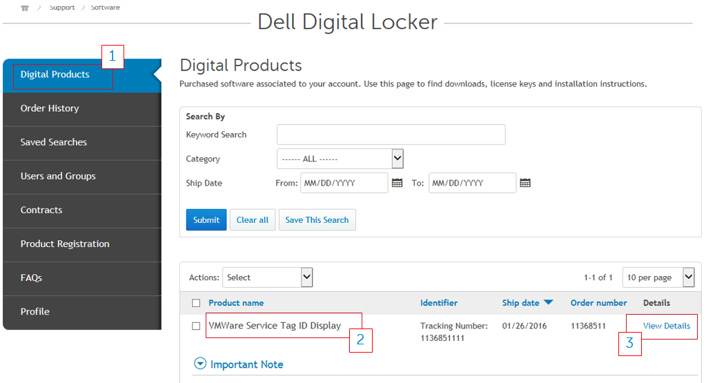Dell Digital Locker-Bildschirm