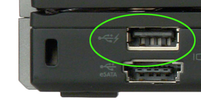 Blitzsymbol für USB PowerShare