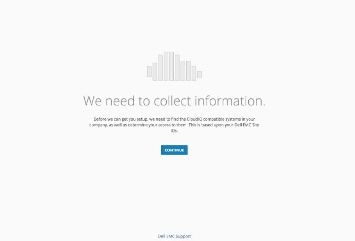 CloudIQ: Precisamos coletar suas informações.