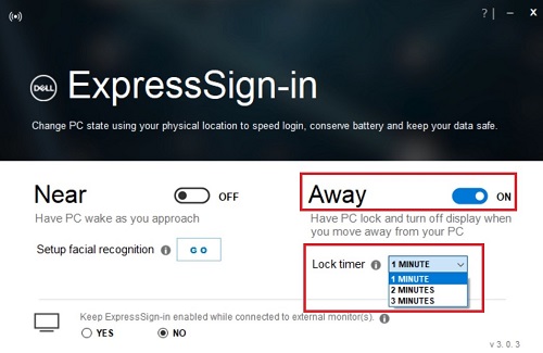 ExpressSign-in - Verrouiller la minuterie