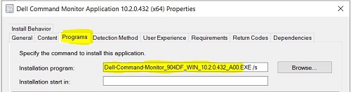 notera under Installationsprogram
