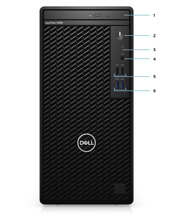 OptiPlex 3080 MT — widok z przodu